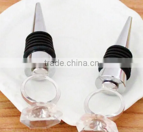 Metal Wine Stopper/ Wedding Silver Chrome Wine Bottle Stopper Set Gifts photo-2