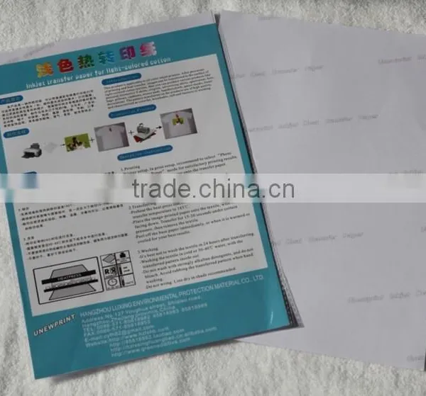 A4 Printing Inkjet Transfer Paper for Light-colored Cotton Office Printer photo-3