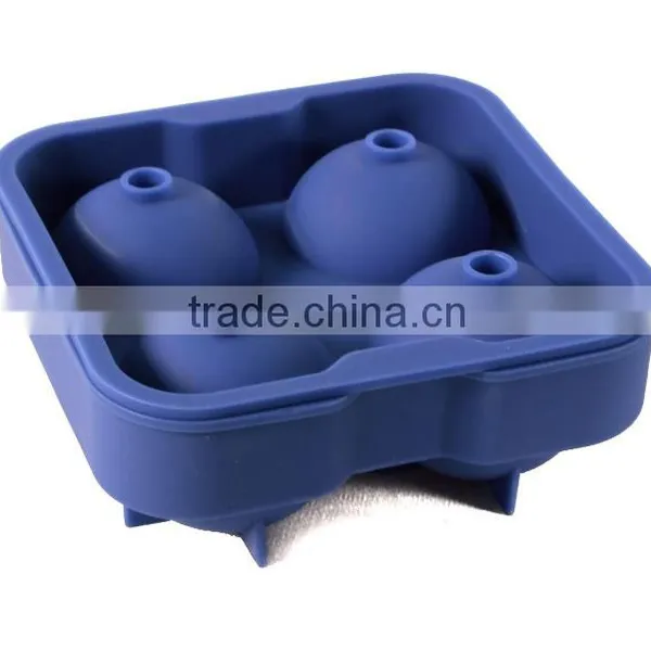 Hot Selling 4 Cavities Round Silicone Ice Ball Mold photo-2