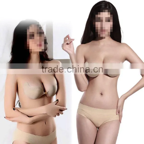 Sexy Push Up Self-Adhesive Silicone Bust Front Closure Strapless Invisible Bra photo-2