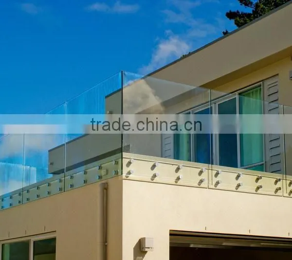 Frameless stainless steel glass balustrade with Patch Fittings