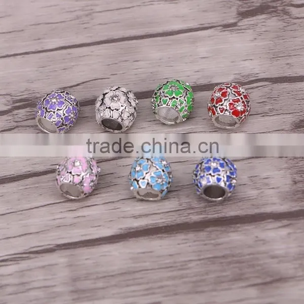 5.0mm Hole Antique Silver Plated Metal Alloy Mix Color Big Hole Beads Fit European Bracelet DIY photo-2