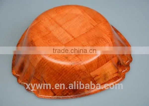 Peach Shape of Woven Wooden Plate and Dish photo-5
