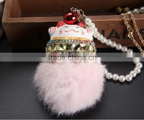 Fortune Cat Fur Bag Charm photo-2