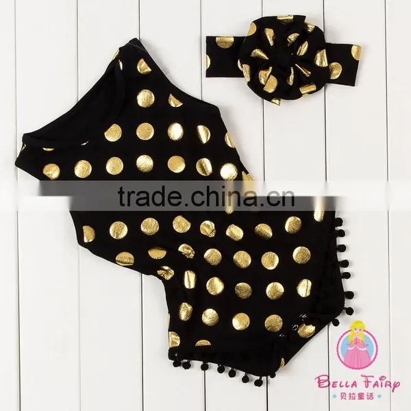 Wholesale Baby Romper With Pompom Trim, Indian Pompom Jumpsuit for Baby Girl photo-3
