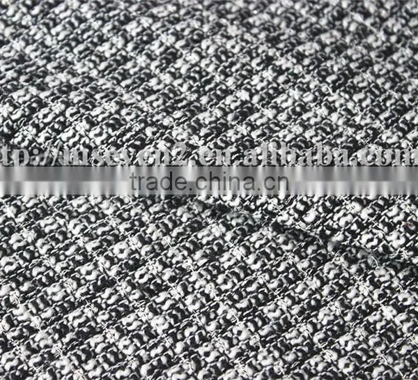 Wholesale Black/white Trendy Tweed Fabric, Fancy Thick Black White Plaid Fabric for Scarf photo-6