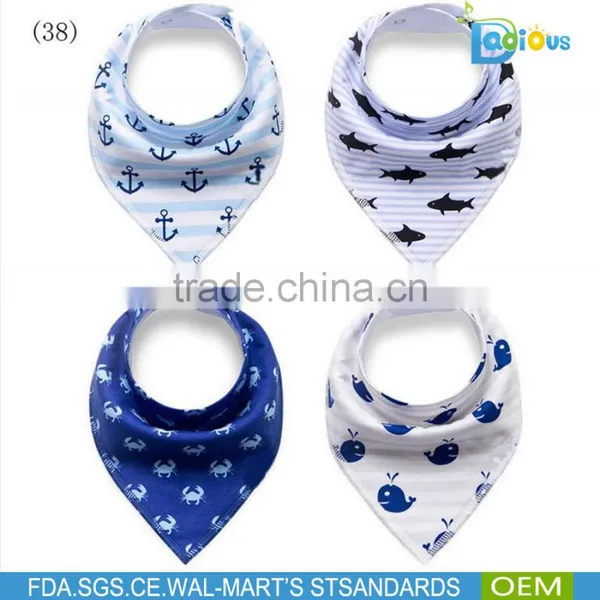 Amazon Bestseller 100% Cotton Adjustable Baby Bandana Drool Bibs photo-6