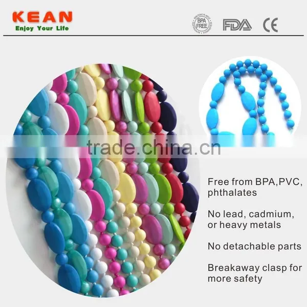 Easily Cleaned With Water per Color Colors for You Choice Necklaces Silicone Bead Teething photo-6