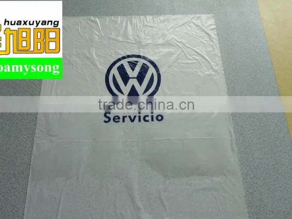 Wholesale LDPE White Color Printing VW Logo Waterproof and Two Pockets 500pcs per Roll Plastic Disposable Car Seat Cover photo-2