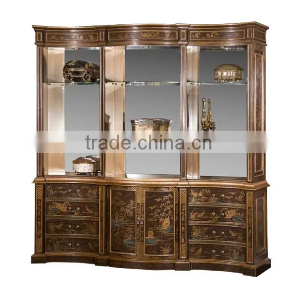 Retro Home Office Furniture, Exquisite Hand Painting Executive Desk With Chair, Classical Wood Carved Writing Table/Showcase photo-3