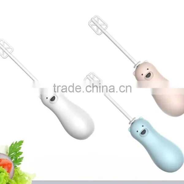 Multi-functional Dual Plug Electric Cooking Mixser, Soft Fan Leaves Electric Blender Stick, Cute Bear Design Cooking Mixmaster photo-2