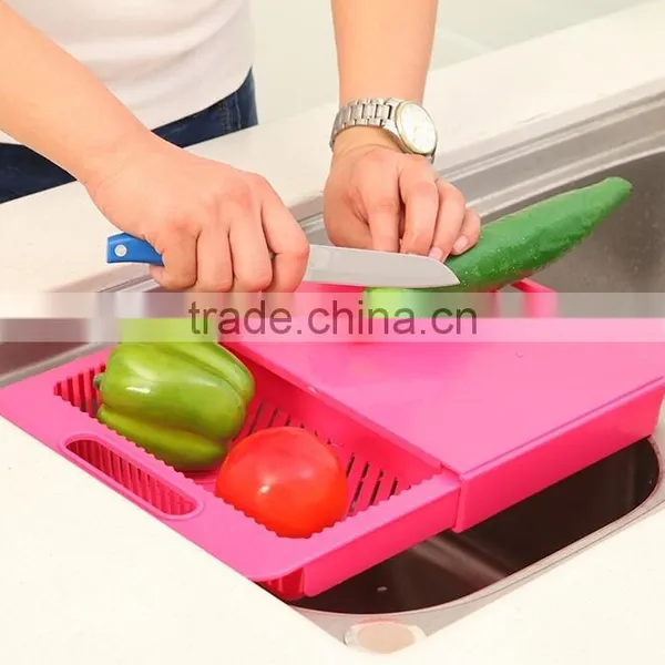 Wholesale Stock Kitchen Vegetable&Fruit Plastic Chopping Board Drain Board Draining Rack Storage Rack photo-2