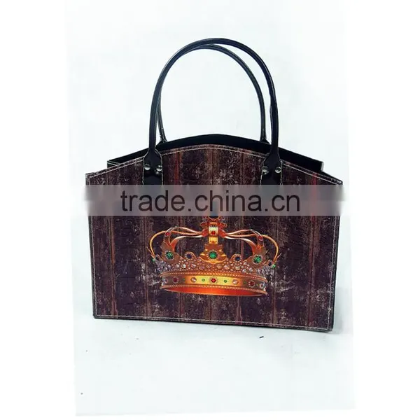 Faux Leather Crown Print Organizer Storage Basket / Magazine & Newspaper Holder Bin photo-2