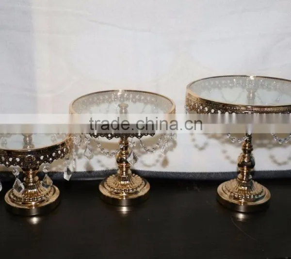 Gold Plated Crystal Hanging Cake Stand