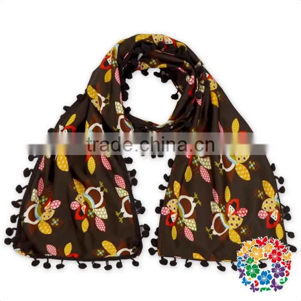 20*120 cm Neckerchief Milk Fiber Scarves Baby Pom Pom Shawl photo-2