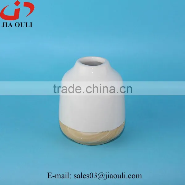 Hot Design Home Decoration Oriental Wood Trim Ceramic Vase photo-2