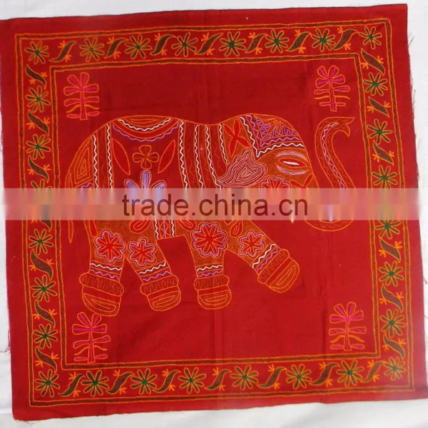 Embroidery Work Indian Cotton Wall Hanging Elephant Design Tapestry photo-2