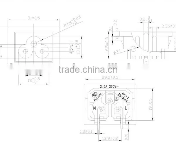 Plum Tailstock AC Power Socket NK2-3Y2T4 photo-2