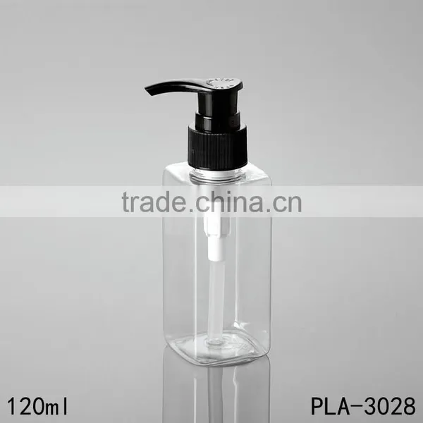 2017 Hot New Products Cosmetik Packaging Clear Empty 120ml Plastic Pet Square Bottle Pump Wholesale photo-5