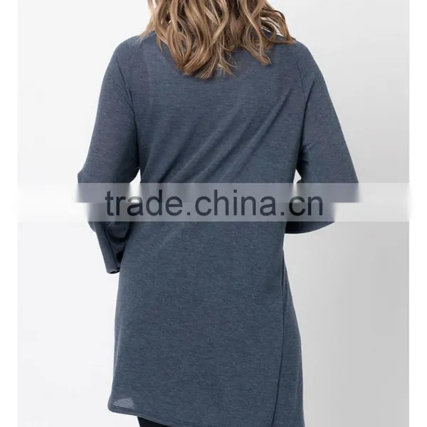 Soft Touch Stretch Fabric Classic Long Muslim Cardigan Fashion Navy Dusty Style Knitwear Cardigan Manufacturers photo-3
