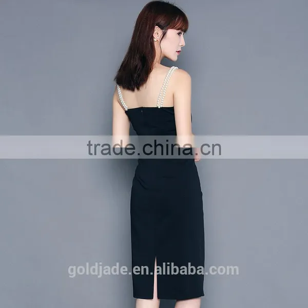 New Arrival 2016 High Quality Black Slip Dress Sexy Party Dress Evening Dress photo-2