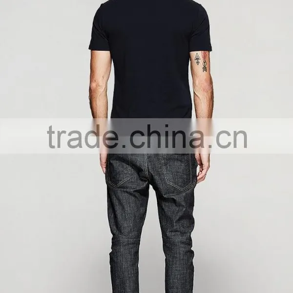 Cotton/spandex Man Black T-shirt Fit Mens Printing T-shirt photo-4
