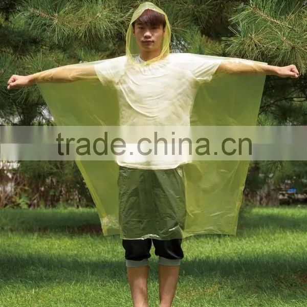 PE Disposable Waterproof Emergency Poncho With Different Colors photo-3