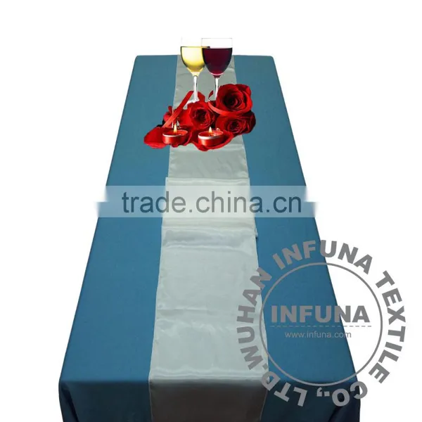 12"x108" Satin Fabric Kitchen & Dining Table Runner Cloth Wedding Party Banquet Decoration (Sublimation Print Optional). photo-3