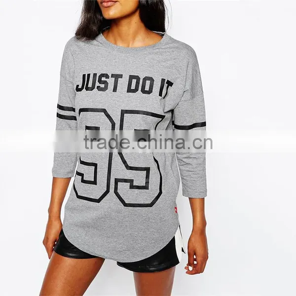 Just do it Printing Womens Long Sleeve Sports t Shirts photo-4