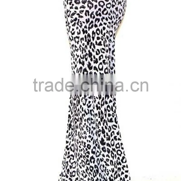 MGOO Elegant Leopard Print Maxi Skirt For Women Sublimation Sexy Long Skirt Knitted Stretch Muslim Skirts photo-4