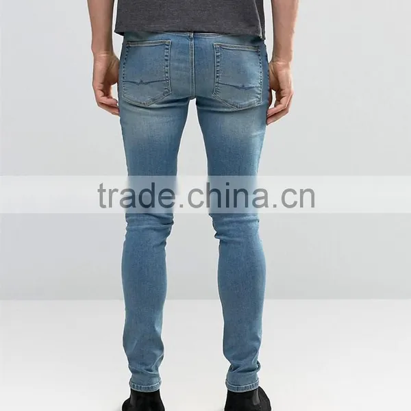 2017 Euro Fashion Denim Mens Jeans Made in China Motor Motorcycle Skinny Biker Jeans. photo-3
