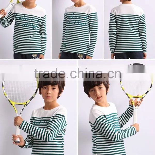 Kids Boys Round Collar Stripe High Quality Tshirt photo-4
