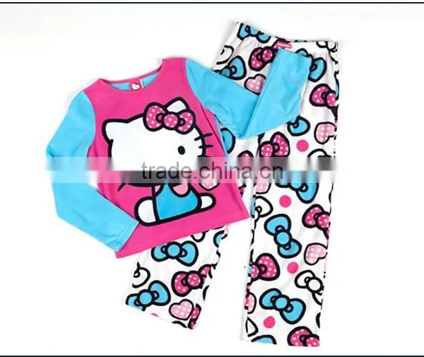 Children Pajama Set Polyester Sleeping Wear Hello Kitty Design photo-2