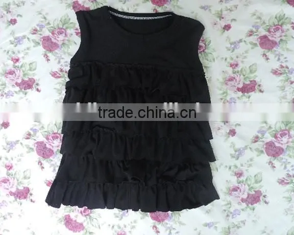 Baby Summer Hot Sale Girls Tank Top Icings Solid Color Cotton Clothes 2017 Wholesale Clothes Ruffle photo-4