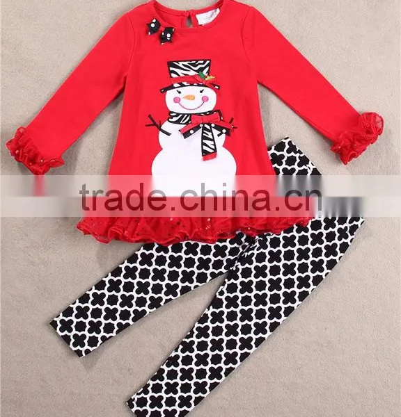 New Design Christmas Snowman Grid Newborn Baby Christmas Outfits