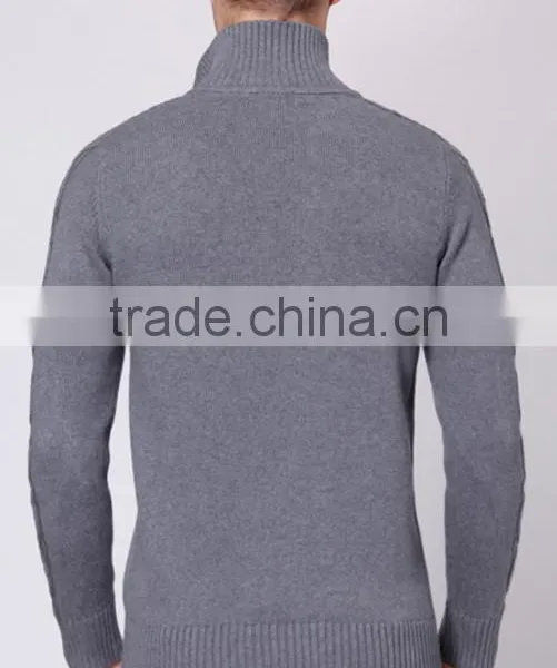 100% Cashmere Pullover Mandarin Collar Sweater Handmade Sweater Design for Man photo-5
