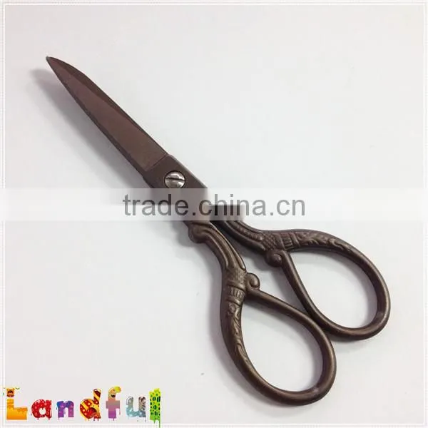 Vintage Special Engraved Lace Fabric Wool Bronze Scissors photo-5