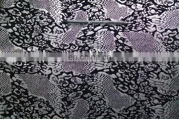 Winfar Textile Hot Sell 94% Polyester 6% Spandex Women Dress Python Silver Foil Scuba Print Knit Fabric photo-4