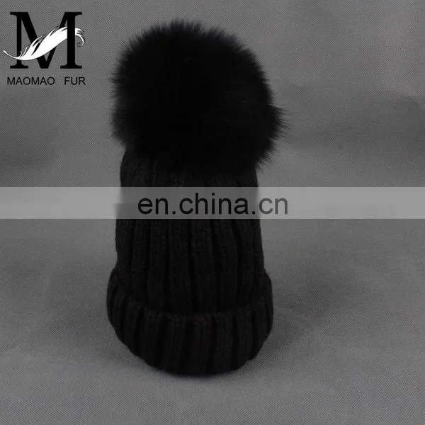 Cute Children Present Fox Fur Pompom Knitted Beanie Earmuff Funny Baby Beanie photo-5