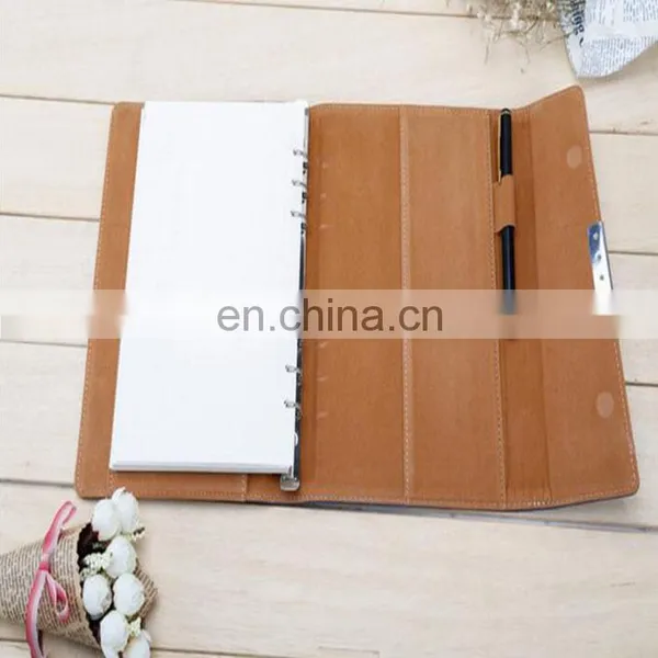 Factory Cheap Price Custom Wallet Shape Design Leather Pocketbook/notebook Printing With Pen photo-2