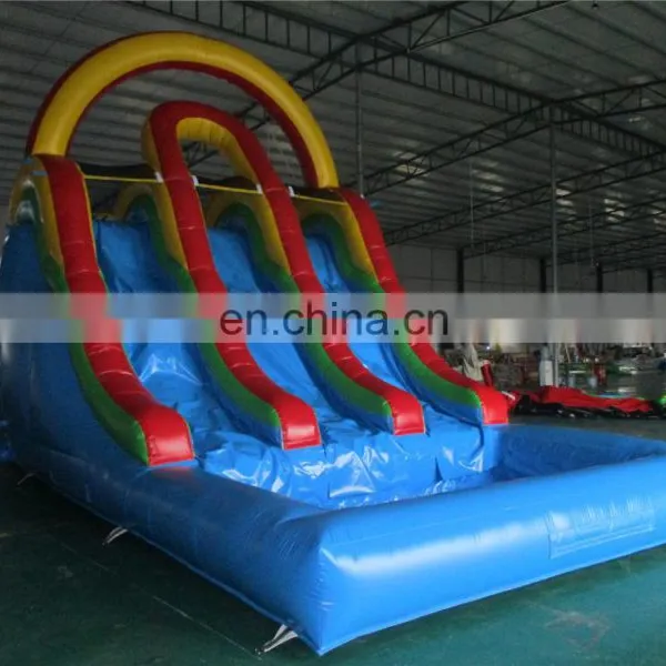 Hot Sale Factory Price Baby Toys Blue and Red Inflatable Slide / Amusement Park Water Slide for Sale photo-2