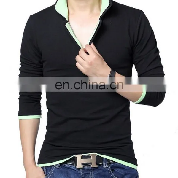 Dongguan Yihao Mens Fashion t Shirts High Quality 2015 New Fall Fashion Men's Long Sleeve T Shirt Lapel 3XL 4XL 5XL photo-2