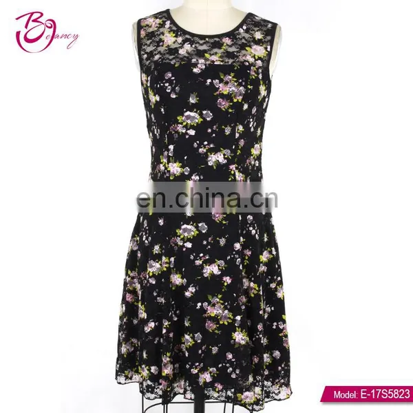 Casual Style Lace Sleeveless Round Neck Women 2017 Summer Dress photo-5