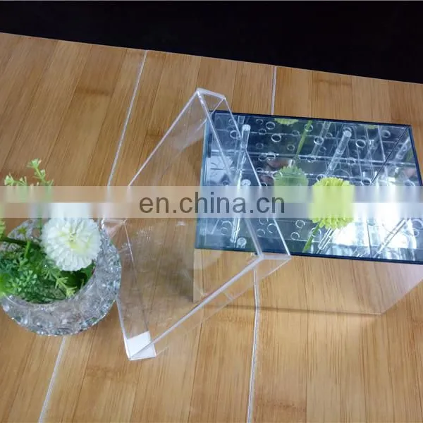 Manufactire in Custom Clear And Silver Mirror Acrylic Rose Flower Box With Cover Romantic Flower Fresh-keeping Box photo-5