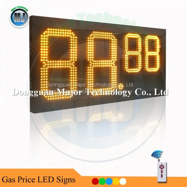 RF Wireless Control Outdoor 12inch 88.888 Yellow LED Digital Gas Price Sign photo-2