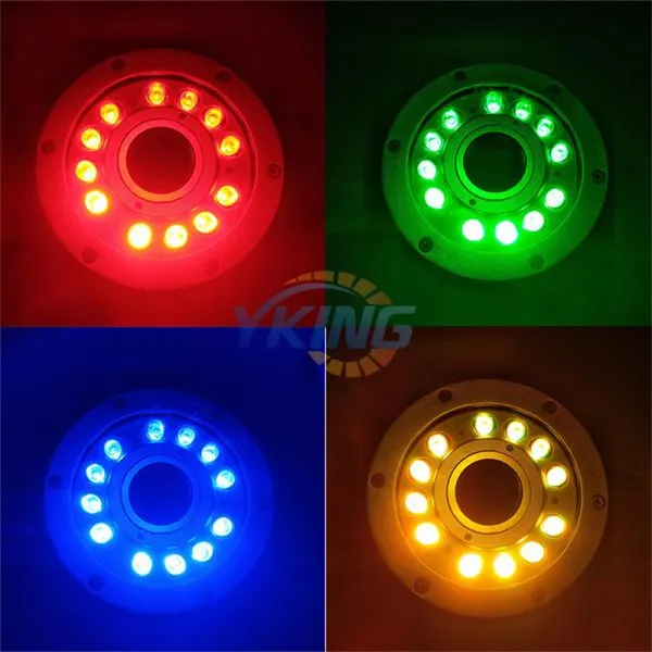 316L Stainless Steel 12W/36W Single Color/ RGBV+ IP68 Waterproof LED Fountain Light photo-5