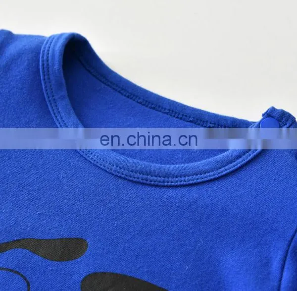 2018 New Fashion Baby Boys Girls Clothes Newborn Blue & Red Printing Jumpsuit Infant Clothing Set photo-2