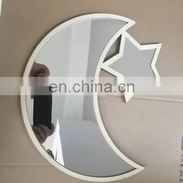 Home Decoration Metal Frame Glass Half Moon Mirror Wall Hanging photo-5
