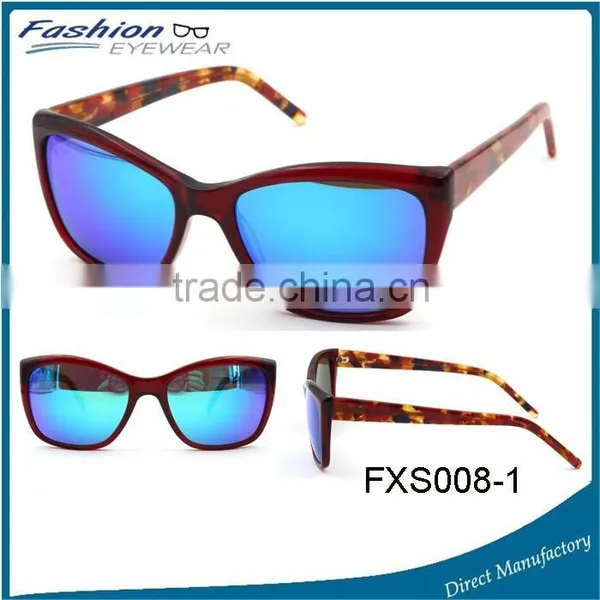 New Simple Fashion Women High Quality Acetate Big Rim Sunglasses