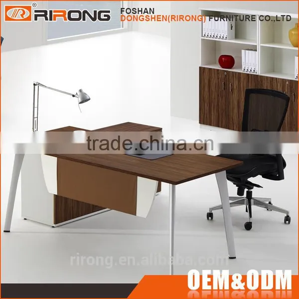 Modern Home Office Furniture Desk Leather Melamine Wooden Executive Office Counter Desk With File Cabinet photo-3